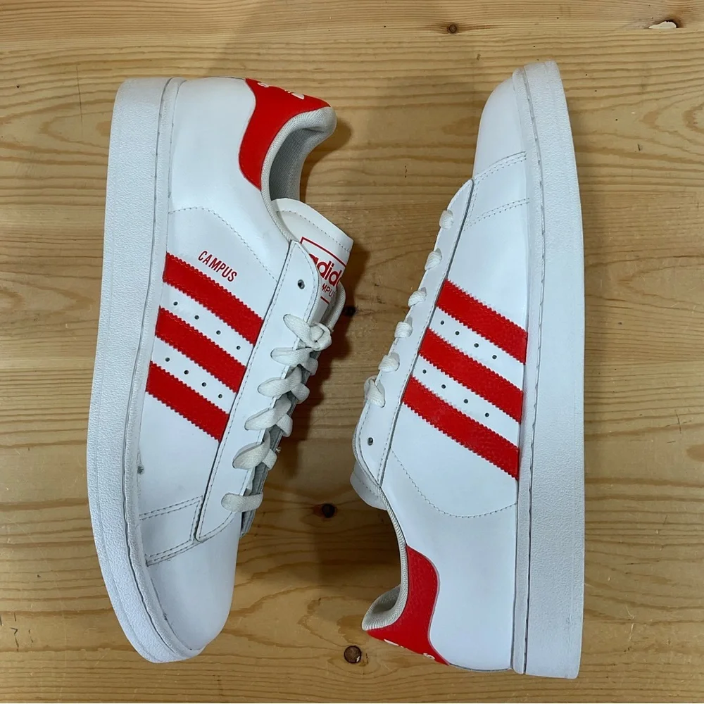 NWOB Adidas Campus II Shoes # G49419 Leather Men’s 12 White Reddish/Orange
